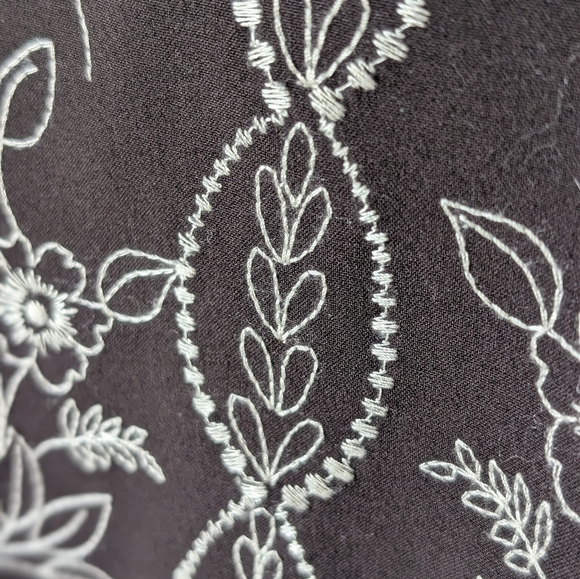 Grace Elements Women's Size 6 Brown Embroidered Knee Length Fully Lined Skirt - Picture 5 of 14